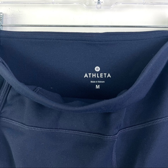 New Athleta Solid Navy High Rise Strappy Lattice Sublime 7/8 Tight Leggings M - Picture 5 of 10